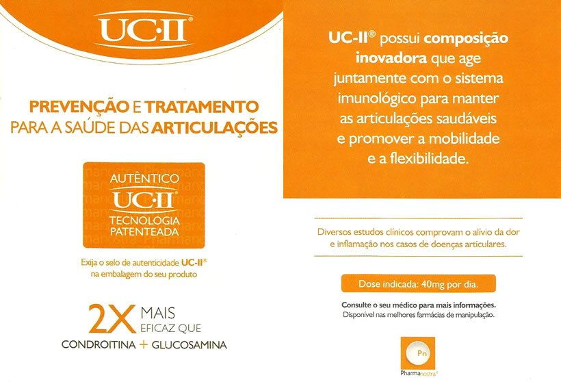 Prevenção e tratamento para a saúde das articulações - Autêntico UCII Tecnologia patenteada